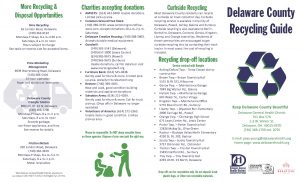 Brochure of information on how to recycle items in Delaware County