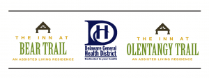 Logos of the Delaware General Health District, the Inn at Bear Trail and the Inn at Olentangy Trail, for a press release